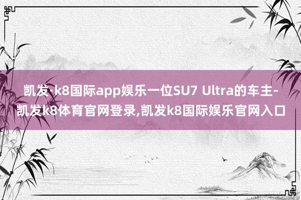 凯发·k8国际app娱乐一位SU7 Ultra的车主-凯发k8体育官网登录,凯发k8国际娱乐官网入口