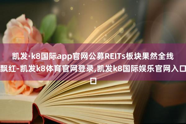 凯发·k8国际app官网公募REITs板块果然全线飘红-凯发k8体育官网登录,凯发k8国际娱乐官网入口