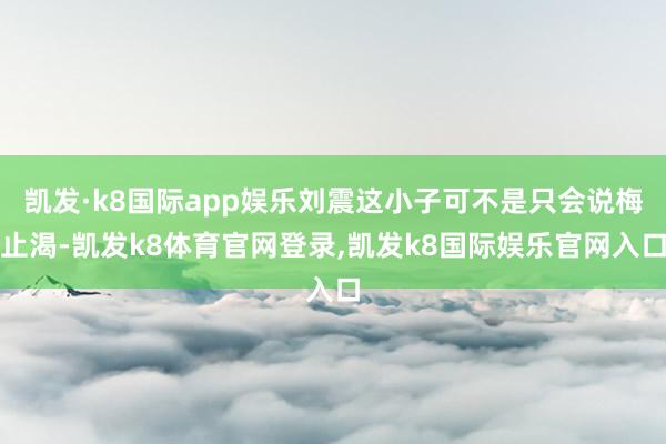 凯发·k8国际app娱乐刘震这小子可不是只会说梅止渴-凯发k8体育官网登录,凯发k8国际娱乐官网入口