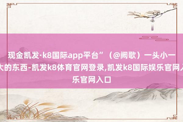 现金凯发·k8国际app平台”（@阙歌）一头小一头大的东西-凯发k8体育官网登录,凯发k8国际娱乐官网入口